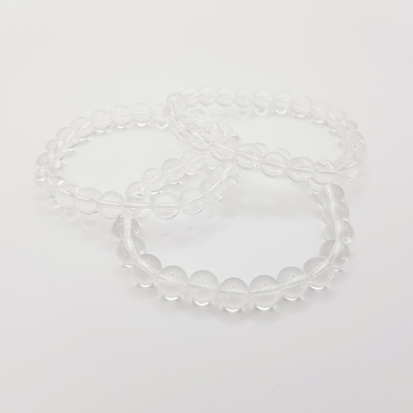 Bracelet perles cristal de roche - 8 mm