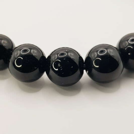 Schwarzer Obsidian Perlenarmband - 8mm