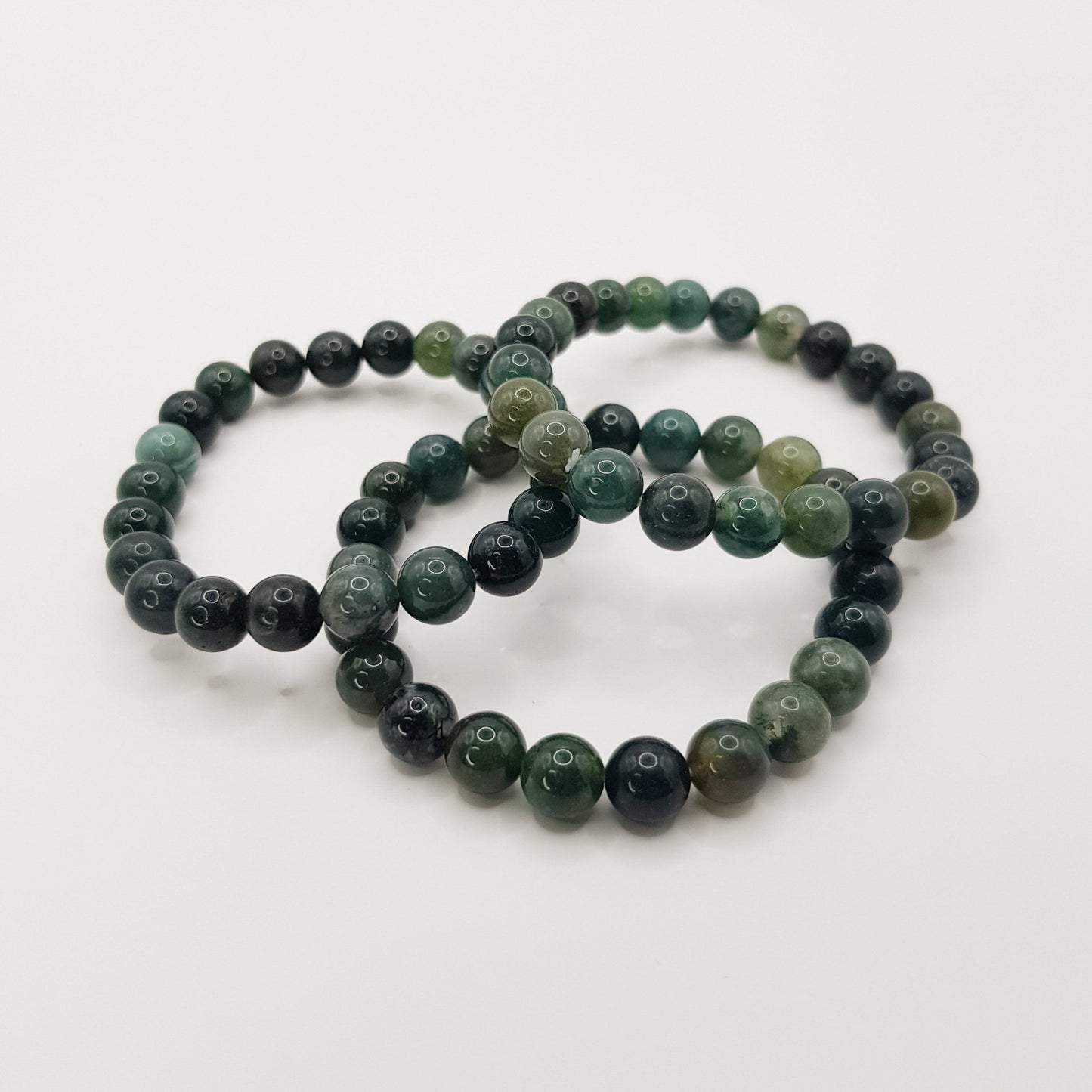 Moosachat Perlenarmband - 8mm - FastCrystals