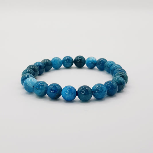 Blauer Apatit Perlenarmband - 8mm