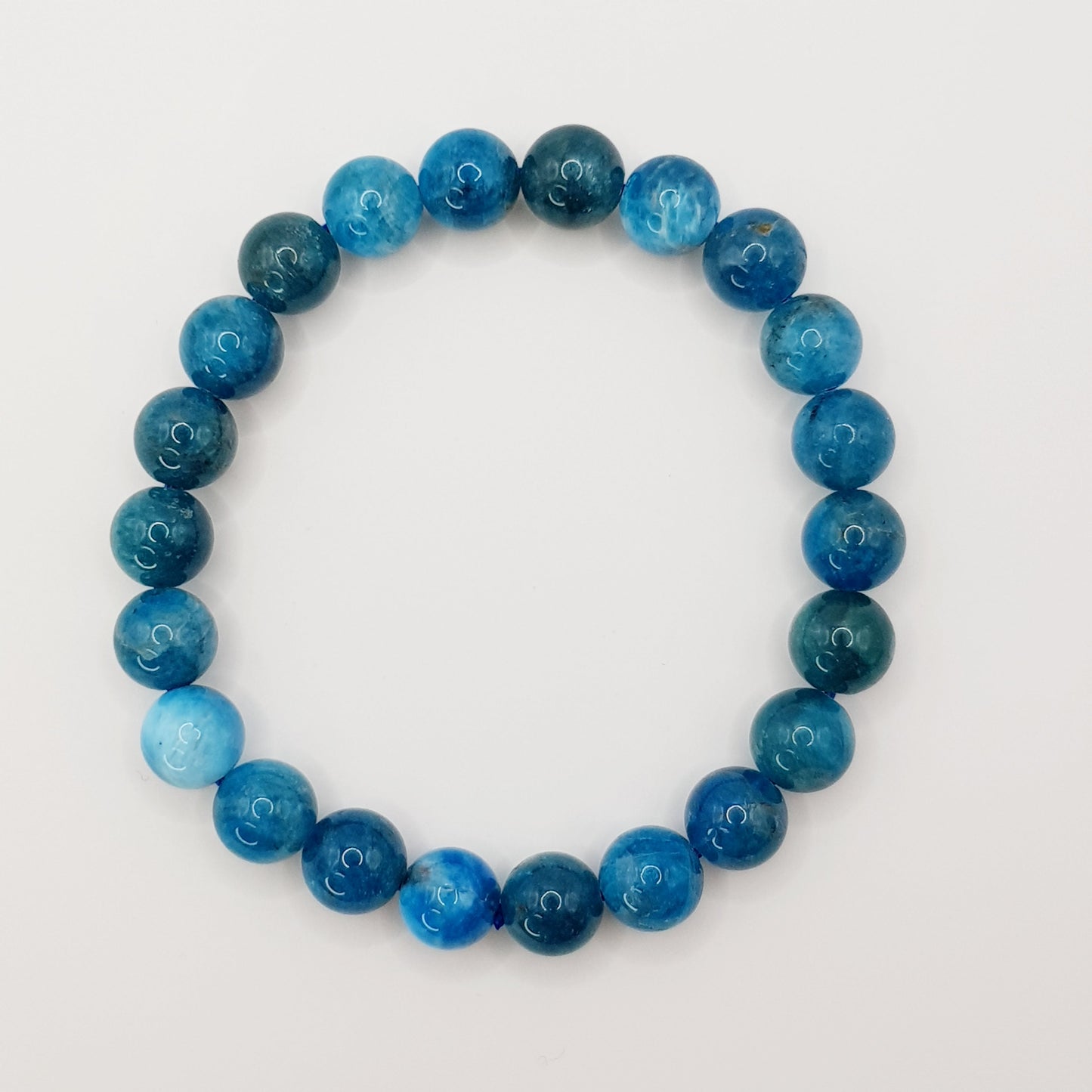 Bracelet perles Apatite bleue - 8mm