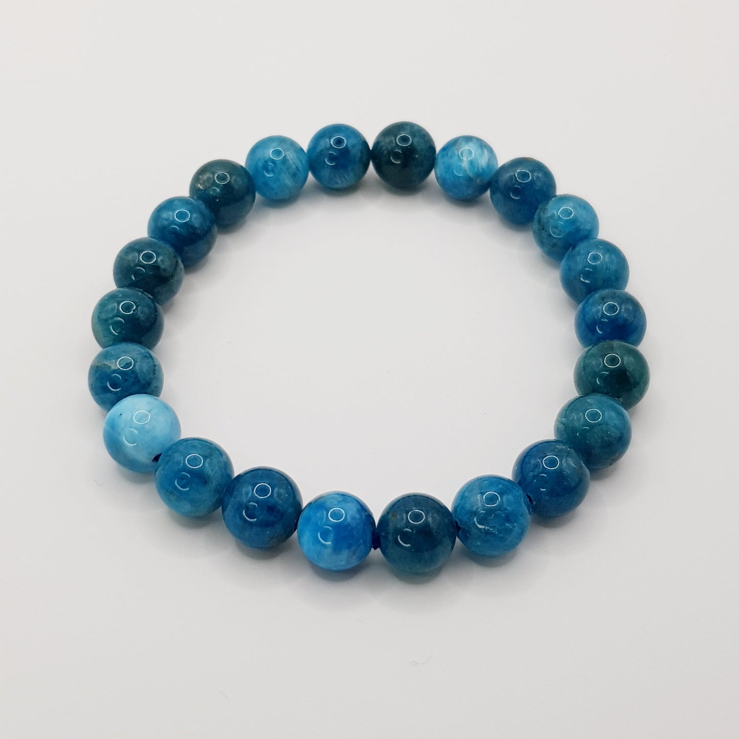 Bracelet perles Apatite bleue - 8mm