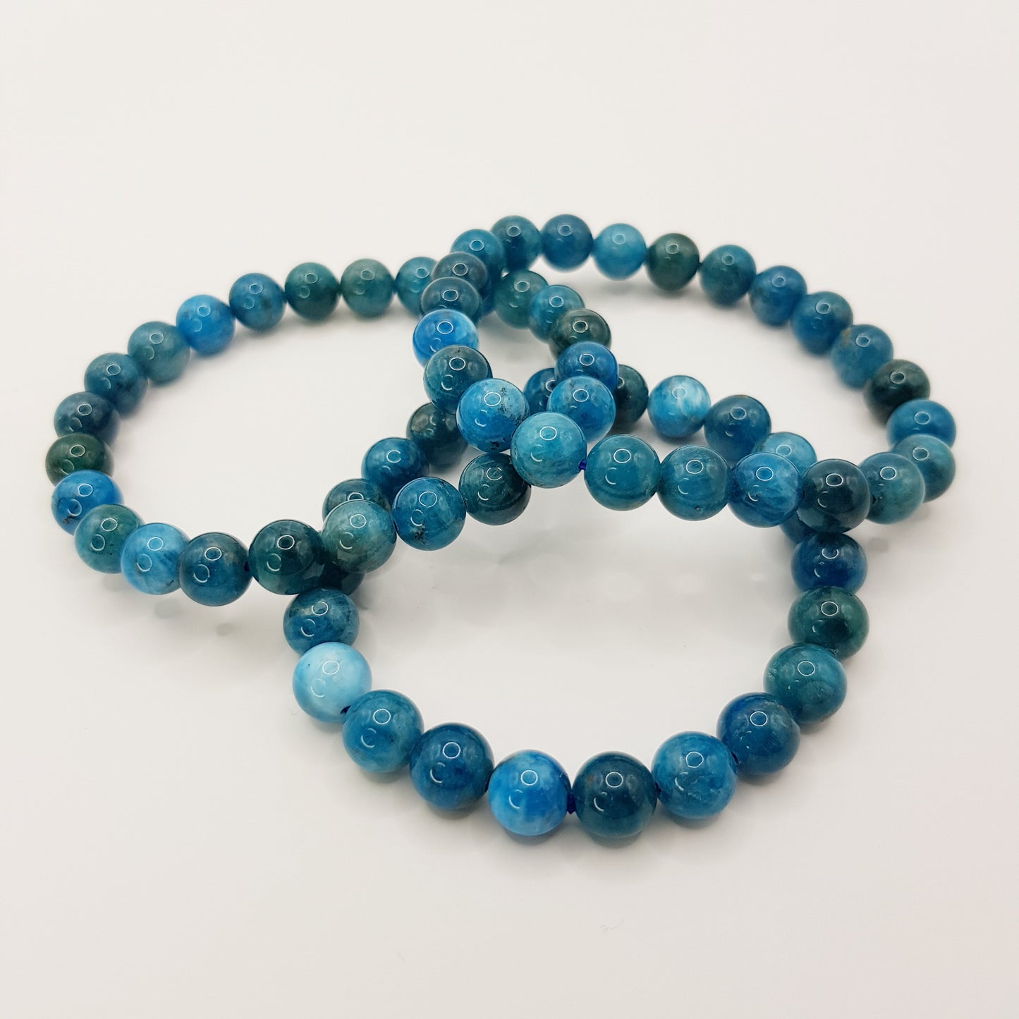Bracelet perles Apatite bleue - 8mm