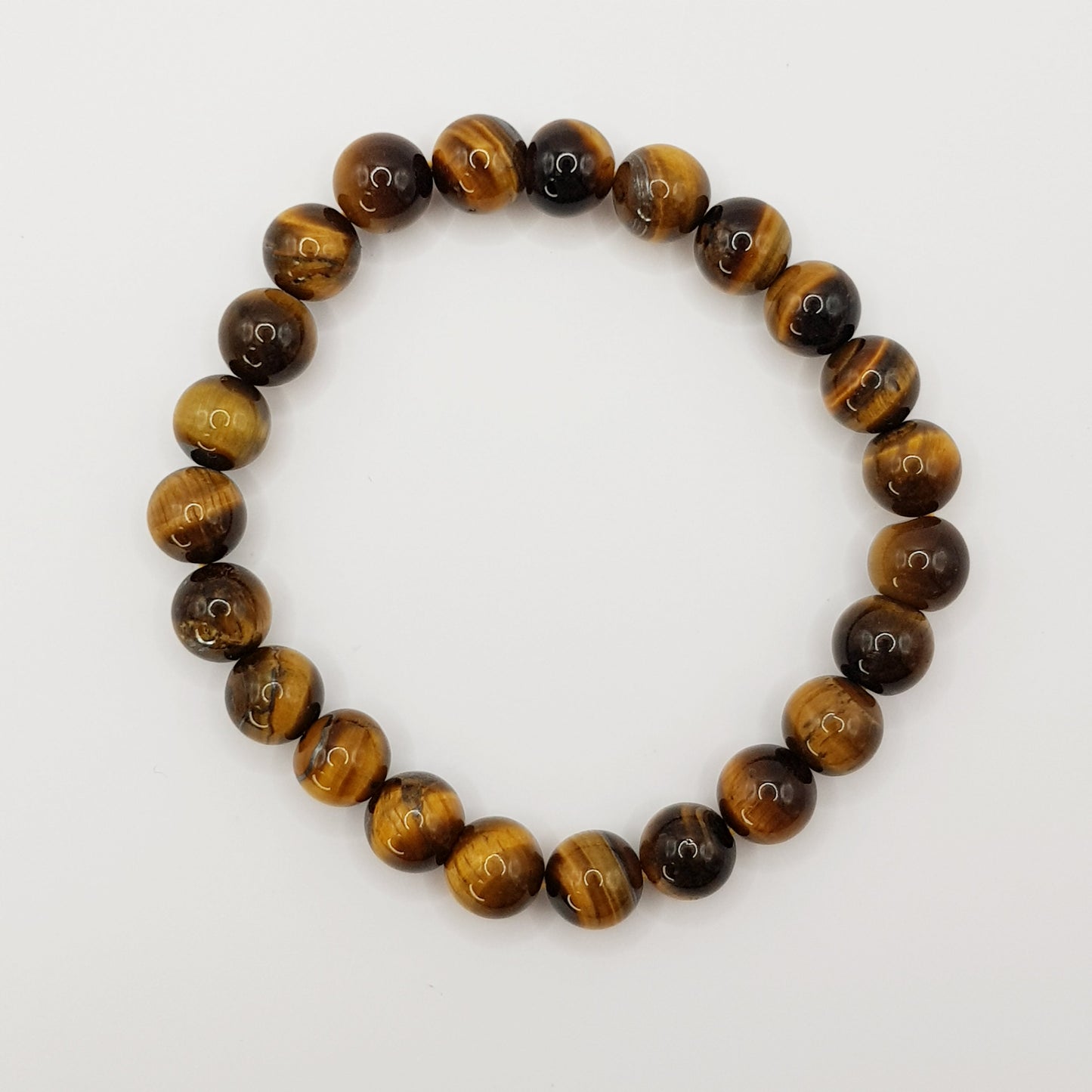 Yellow Tiger Eye Beaded Bracelet - 8mm