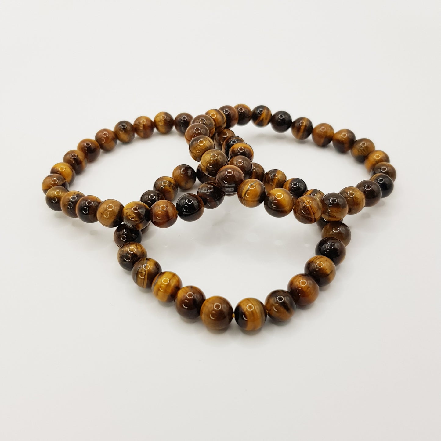 Yellow Tiger Eye Beaded Bracelet - 8mm