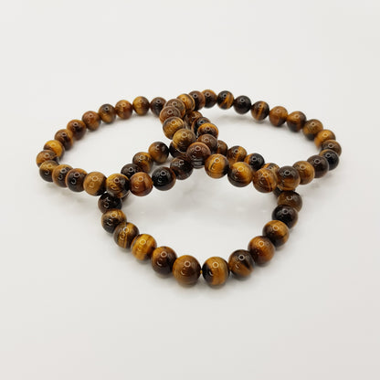 Yellow Tiger Eye Beaded Bracelet - 8mm