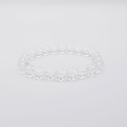 Bracelet perles cristal de roche - 8 mm