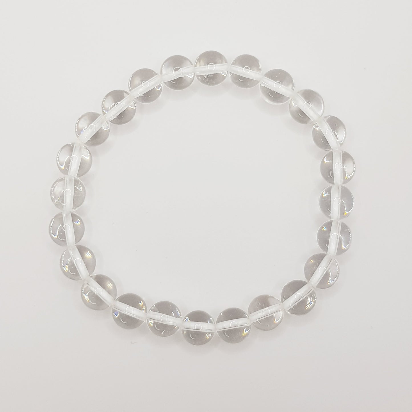 Bracelet perles cristal de roche - 8 mm