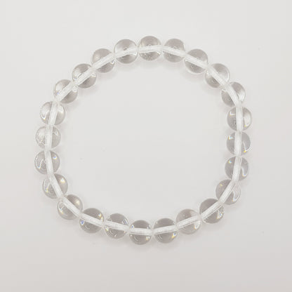Bracelet perles cristal de roche - 8 mm