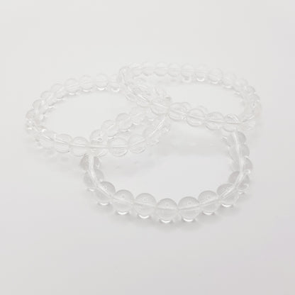 Bracelet perles cristal de roche - 8 mm