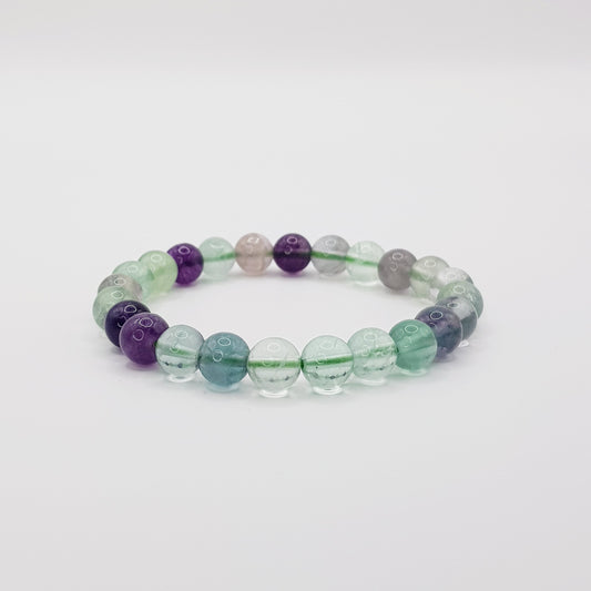 Regenbogen Fluorit Perlenarmband - 8mm