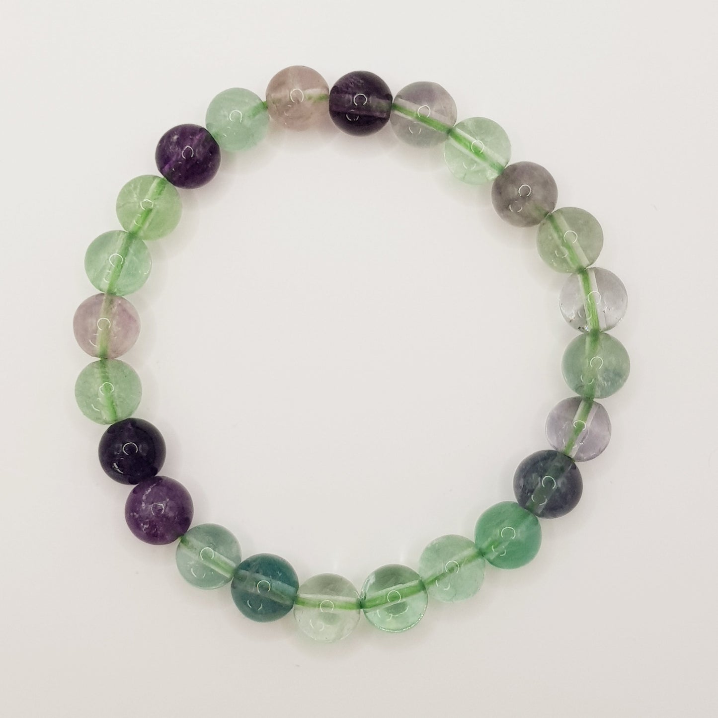Rainbow Fluorite Beaded Bracelet - 8mm