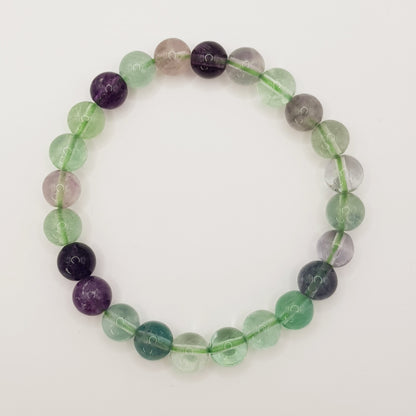 Rainbow Fluorite Beaded Bracelet - 8mm