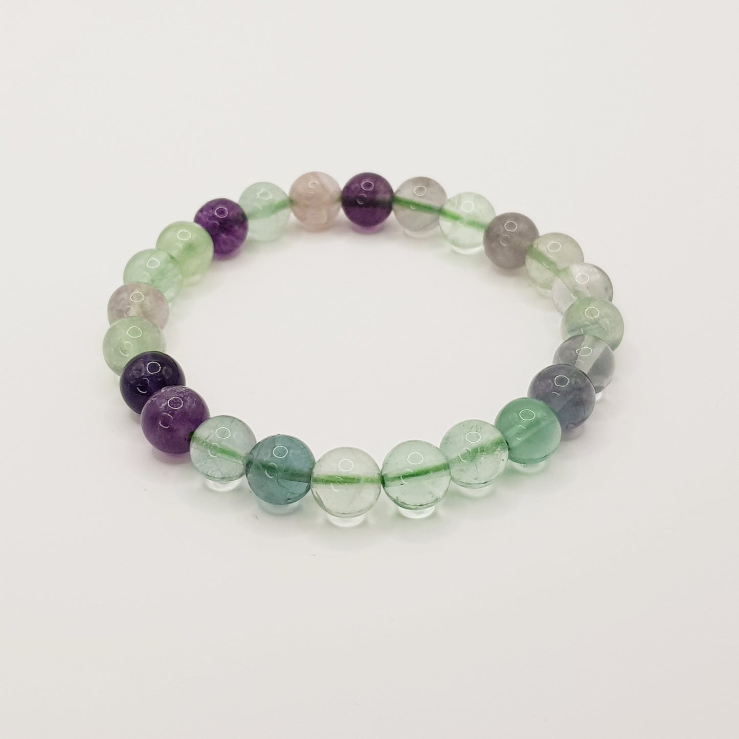 Rainbow Fluorite Beaded Bracelet - 8mm