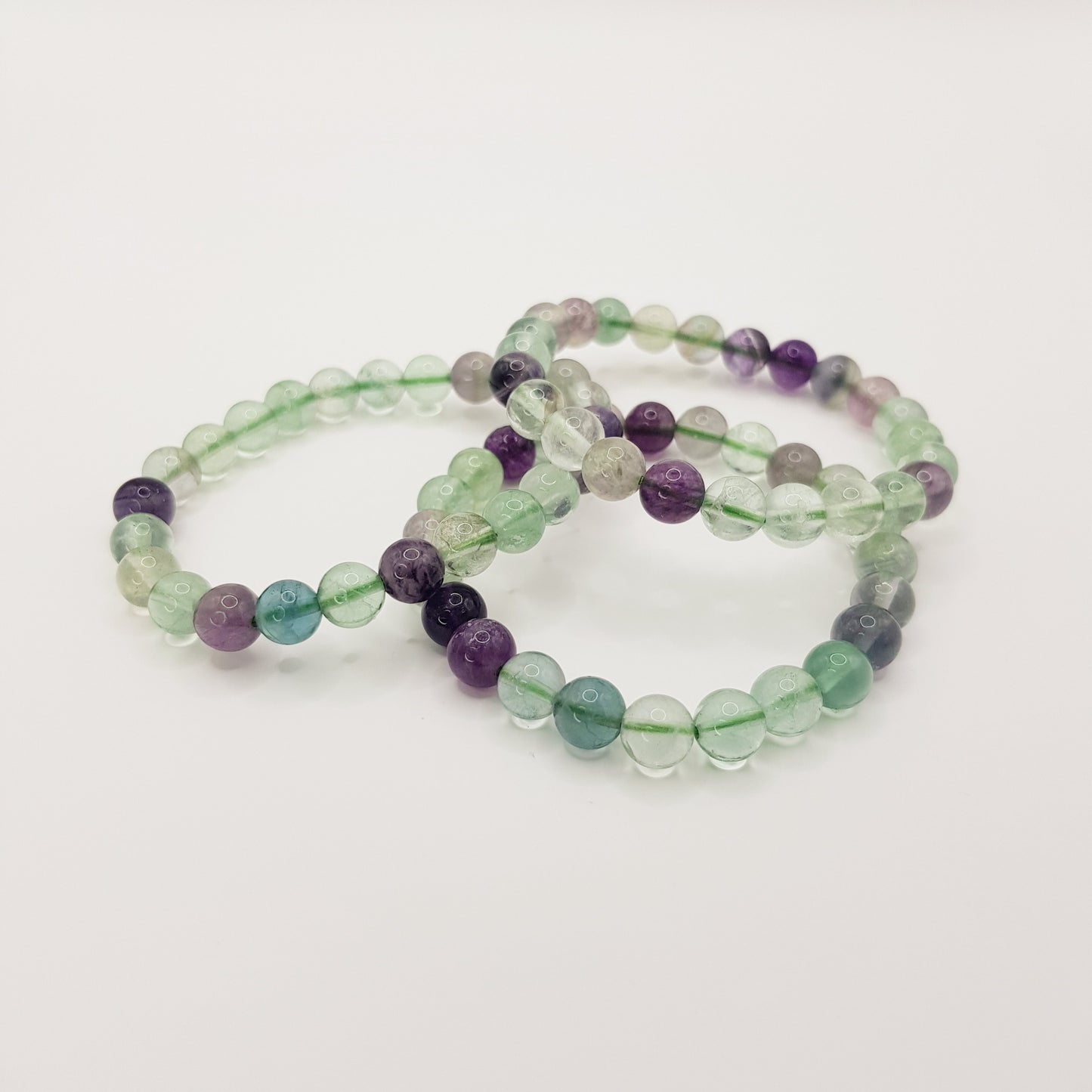 Rainbow Fluorite Beaded Bracelet - 8mm