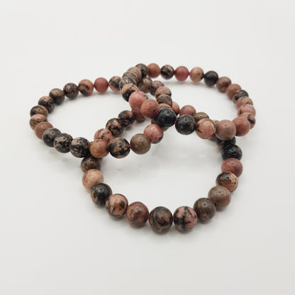 Bracelet de perles de Rhodochrosite - 8mm