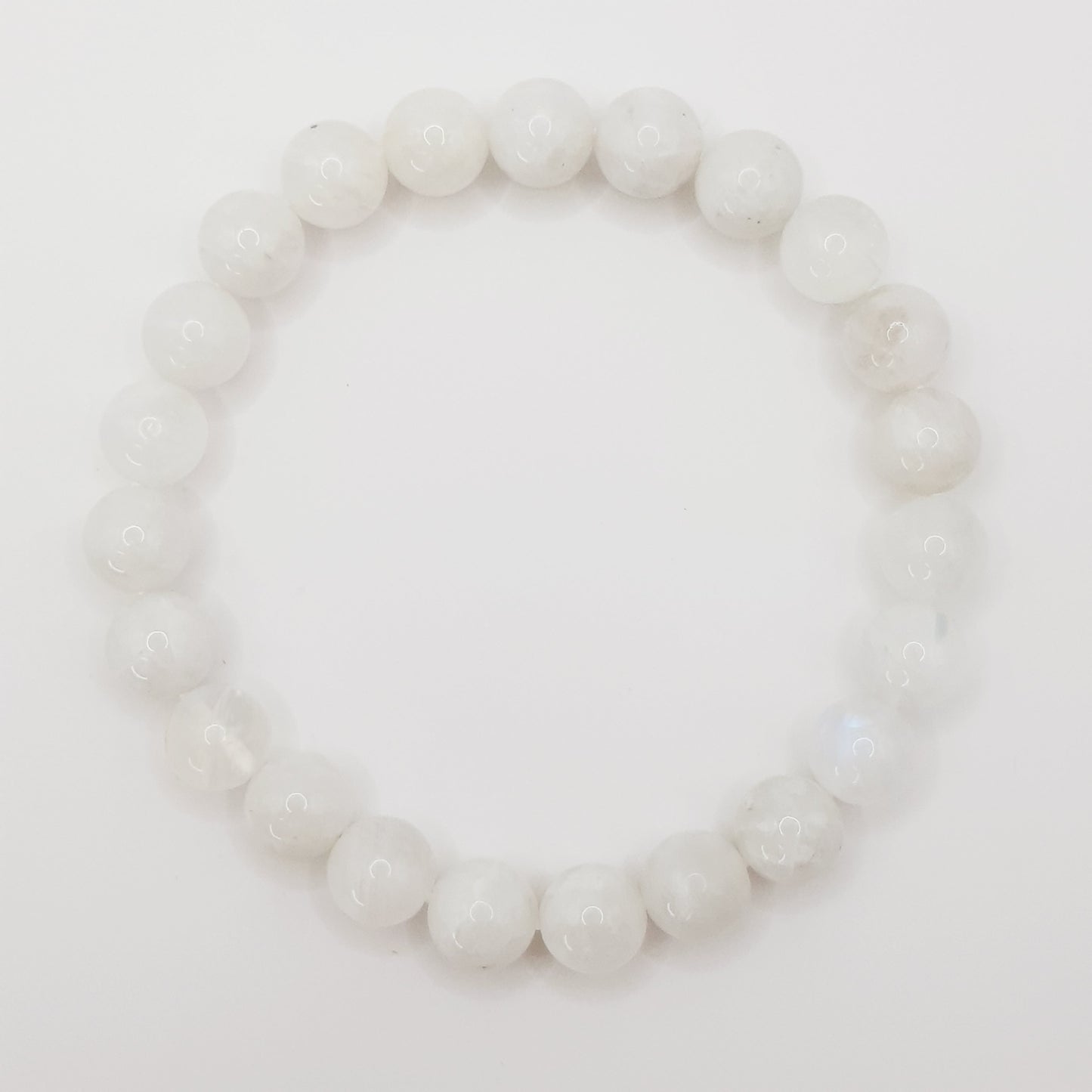 Bracelet de perles en pierre de lune arc-en-ciel - 8mm