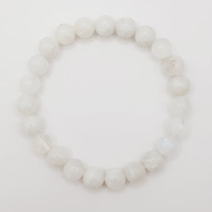 Bracelet de perles en pierre de lune arc-en-ciel - 8mm