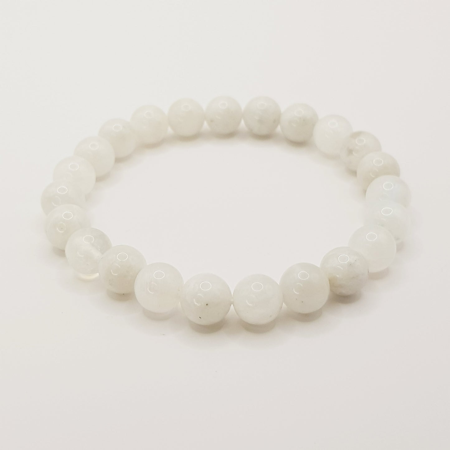 Bracelet de perles en pierre de lune arc-en-ciel - 8mm