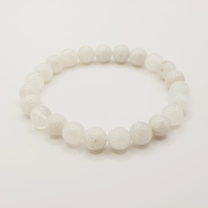 Bracelet de perles en pierre de lune arc-en-ciel - 8mm
