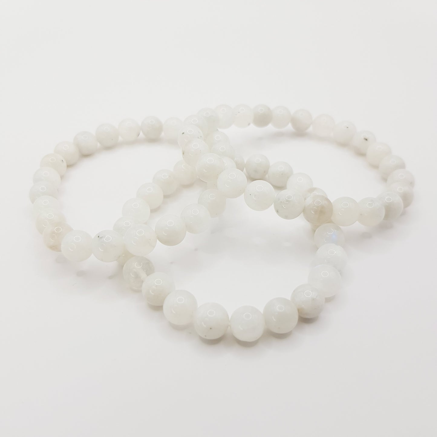 Bracelet de perles en pierre de lune arc-en-ciel - 8mm
