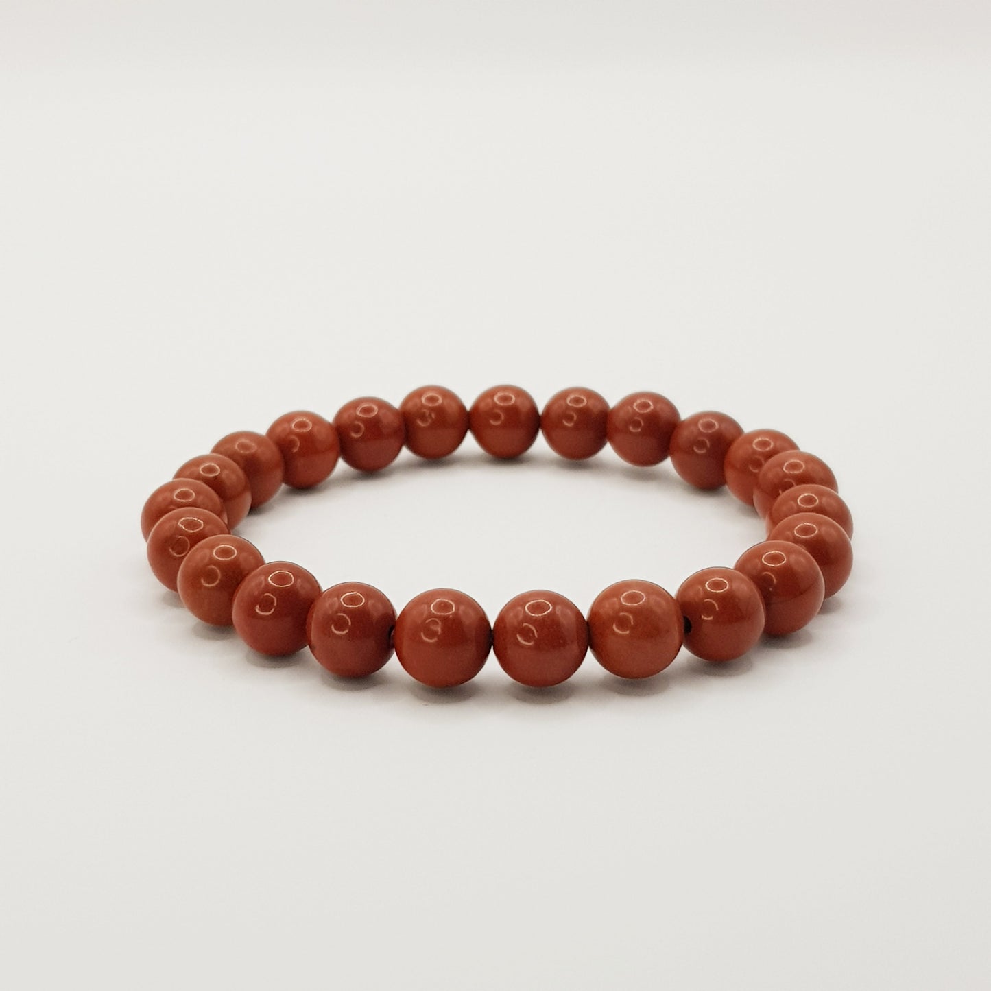 Bracelet en perles de jaspe rouge - 8 mm