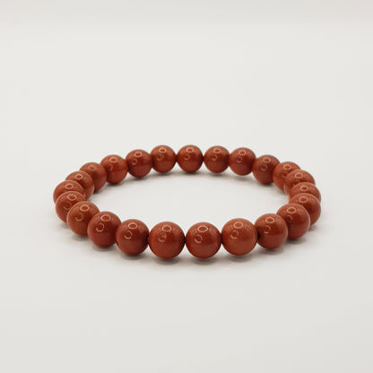Bracelet en perles de jaspe rouge - 8 mm