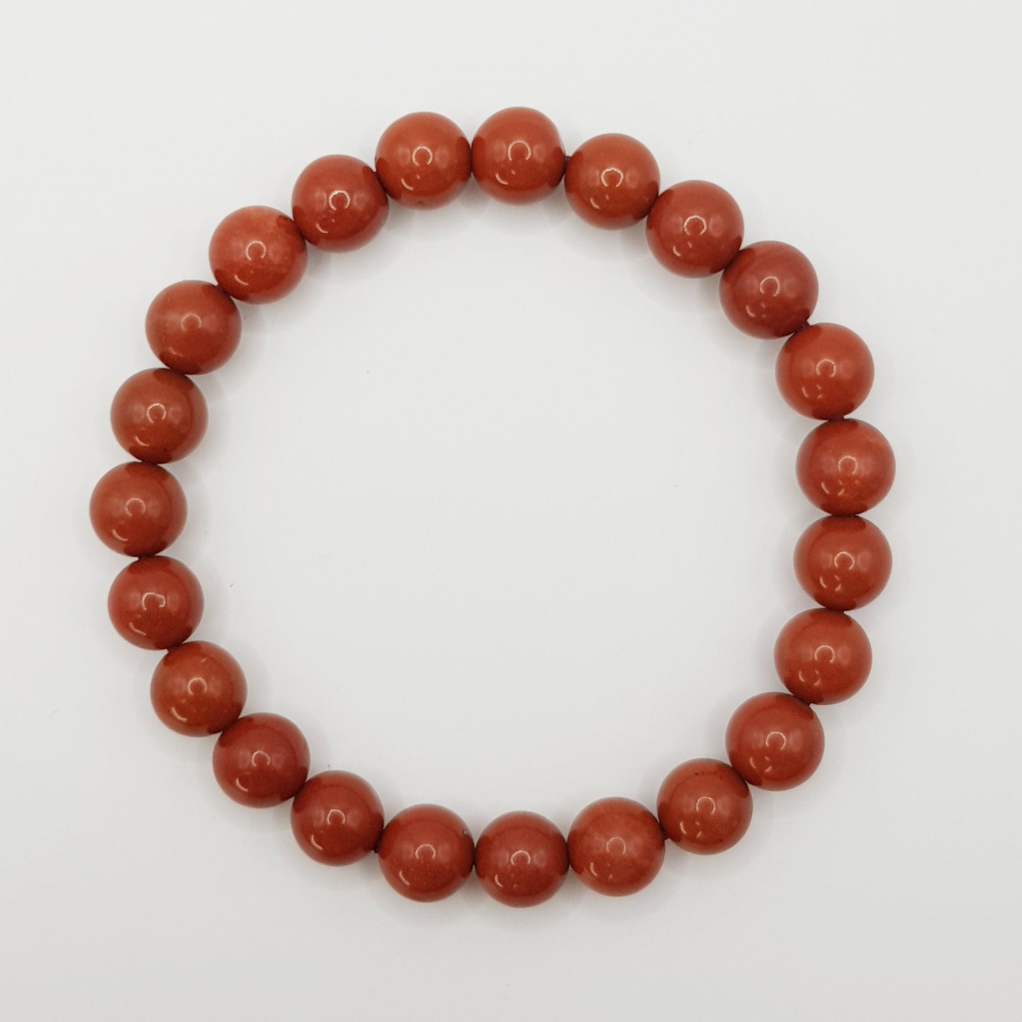 Bracelet en perles de jaspe rouge - 8 mm