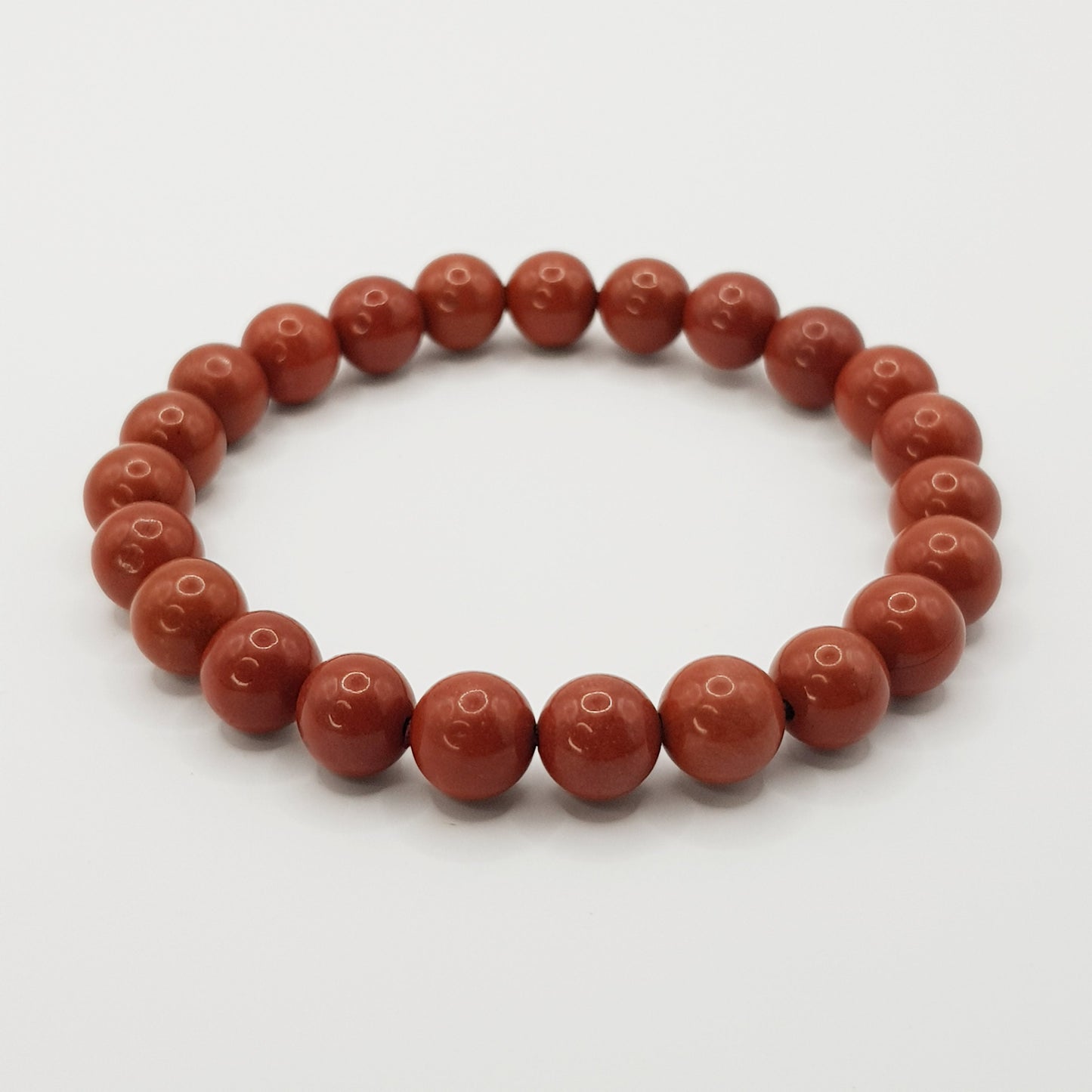 Bracelet en perles de jaspe rouge - 8 mm