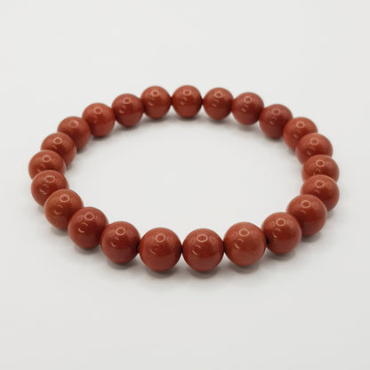 Bracelet en perles de jaspe rouge - 8 mm
