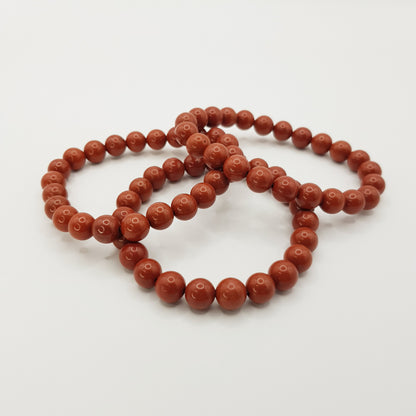 Bracelet en perles de jaspe rouge - 8 mm