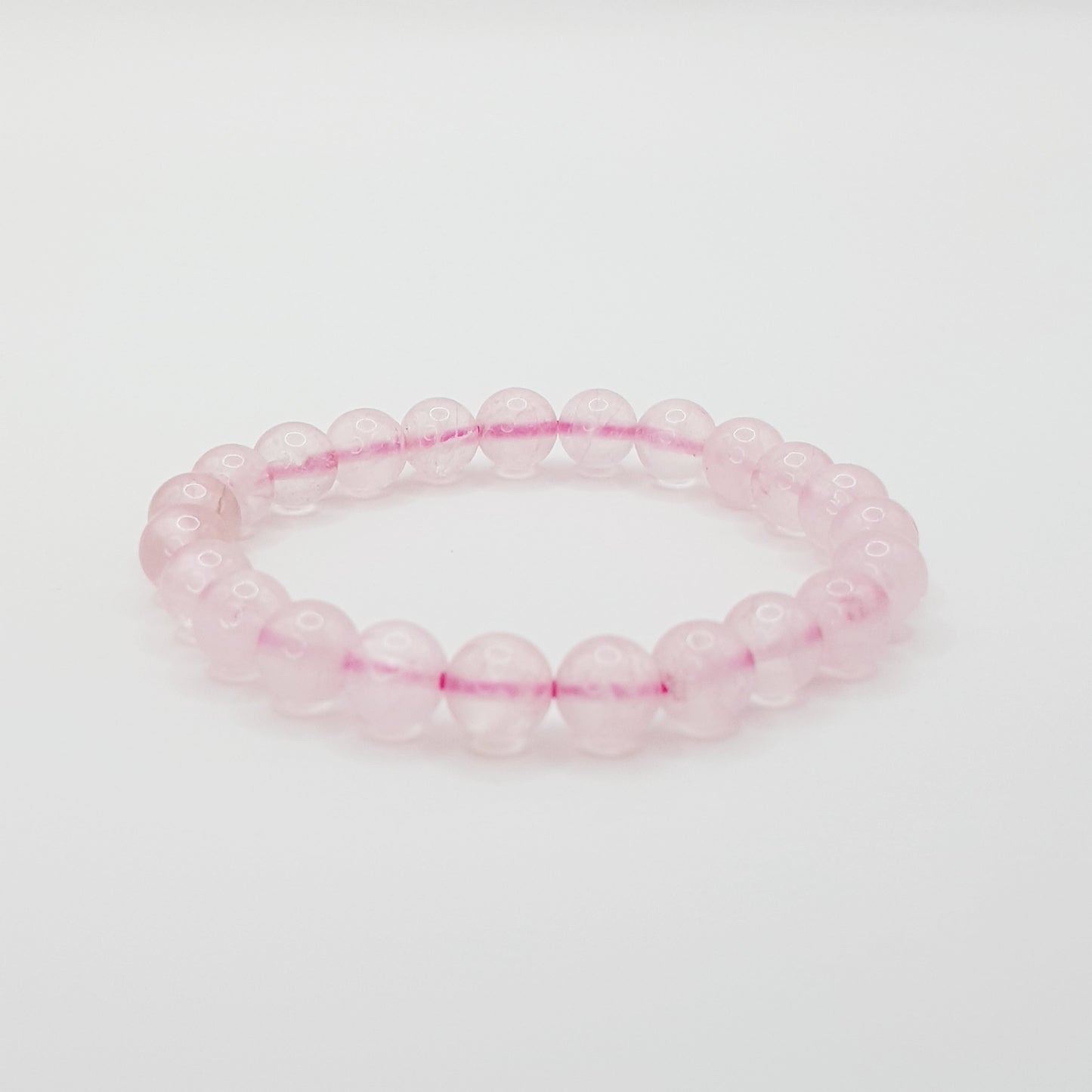 Bracelet perles en quartz rose - 8mm