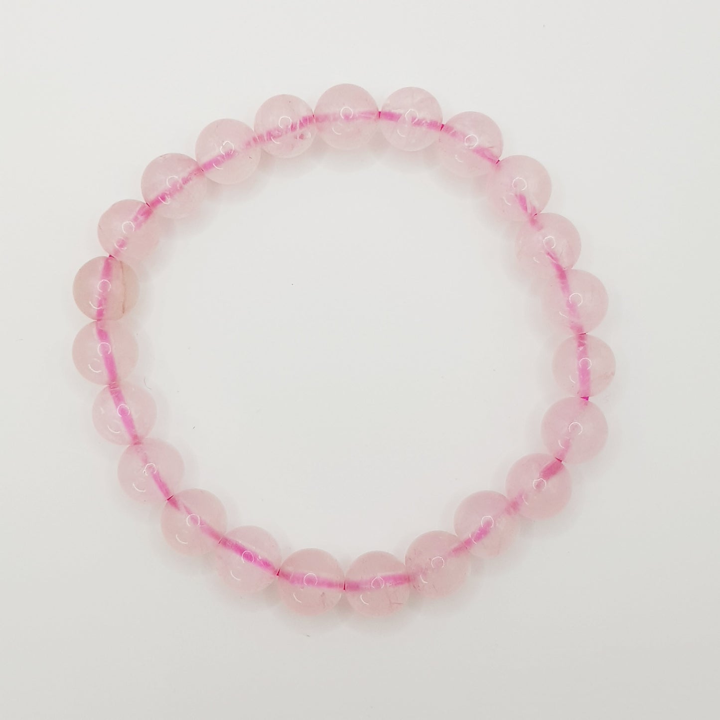 Bracelet perles en quartz rose - 8mm