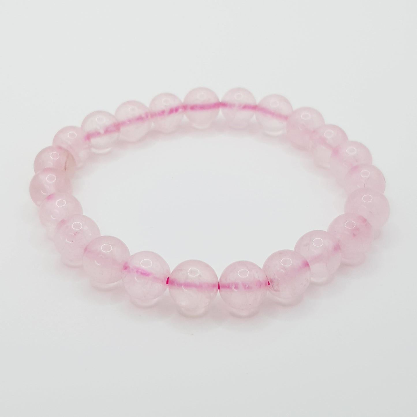 Bracelet perles en quartz rose - 8mm