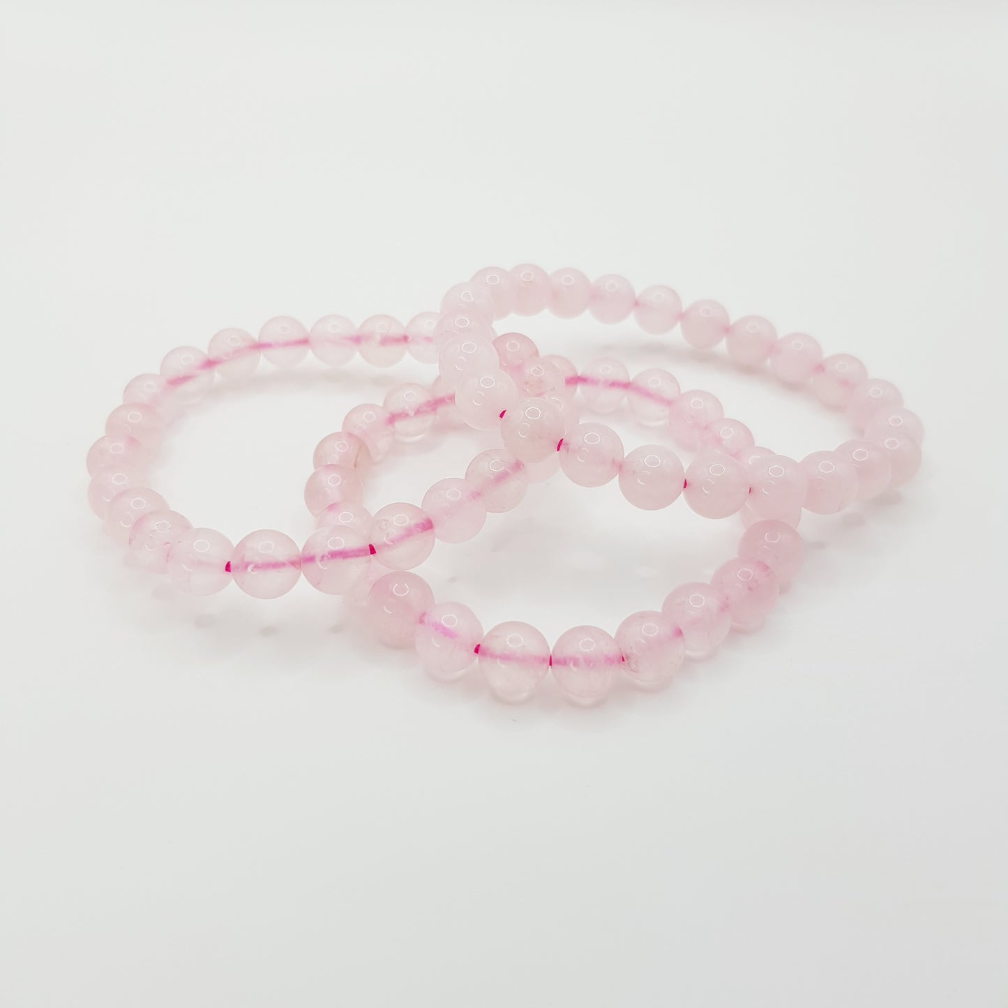 Bracelet perles en quartz rose - 8mm