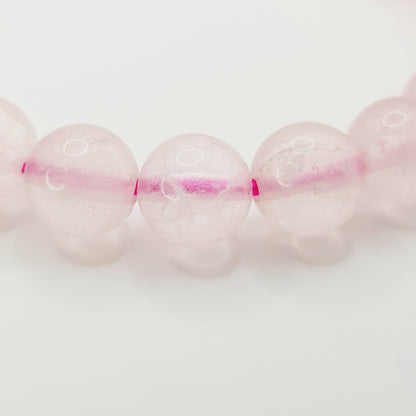 Bracelet perles en quartz rose - 8mm