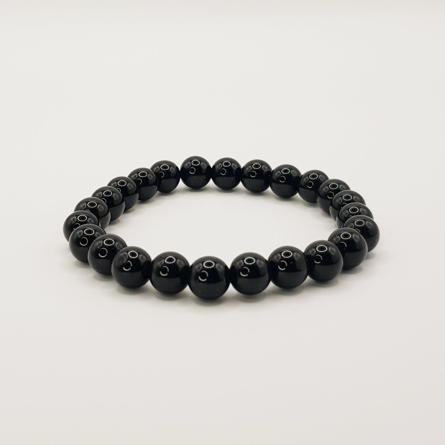 Bracelet de perles obsidienne noire - 8mm