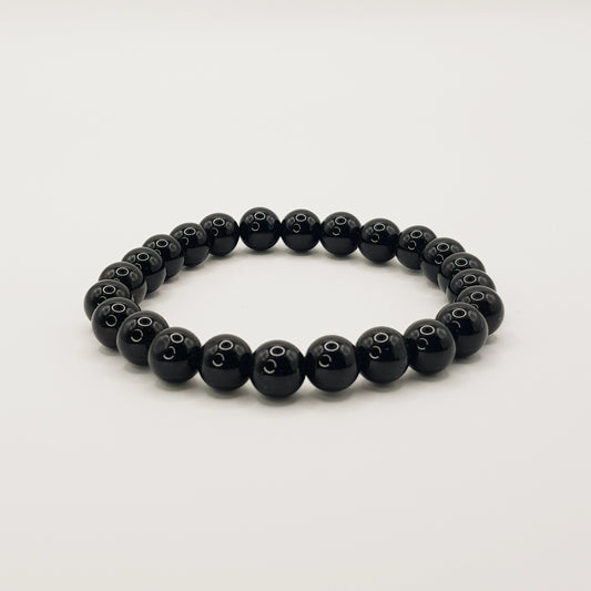 Schwarzer Obsidian Perlenarmband - 8mm