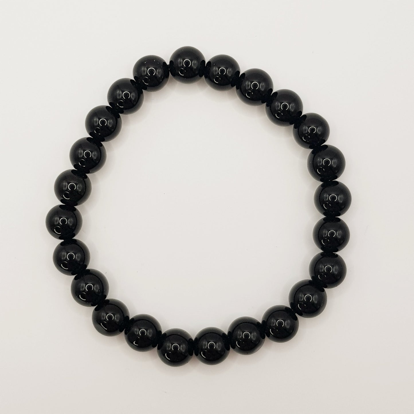 Bracelet de perles obsidienne noire - 8mm