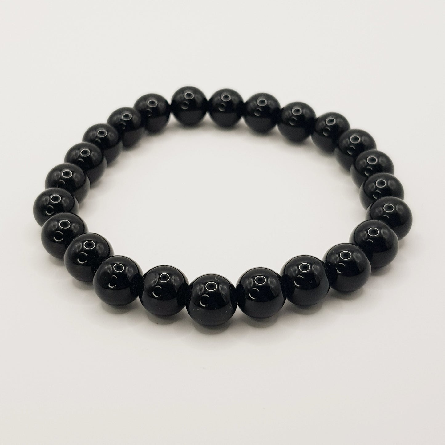 Bracelet de perles obsidienne noire - 8mm