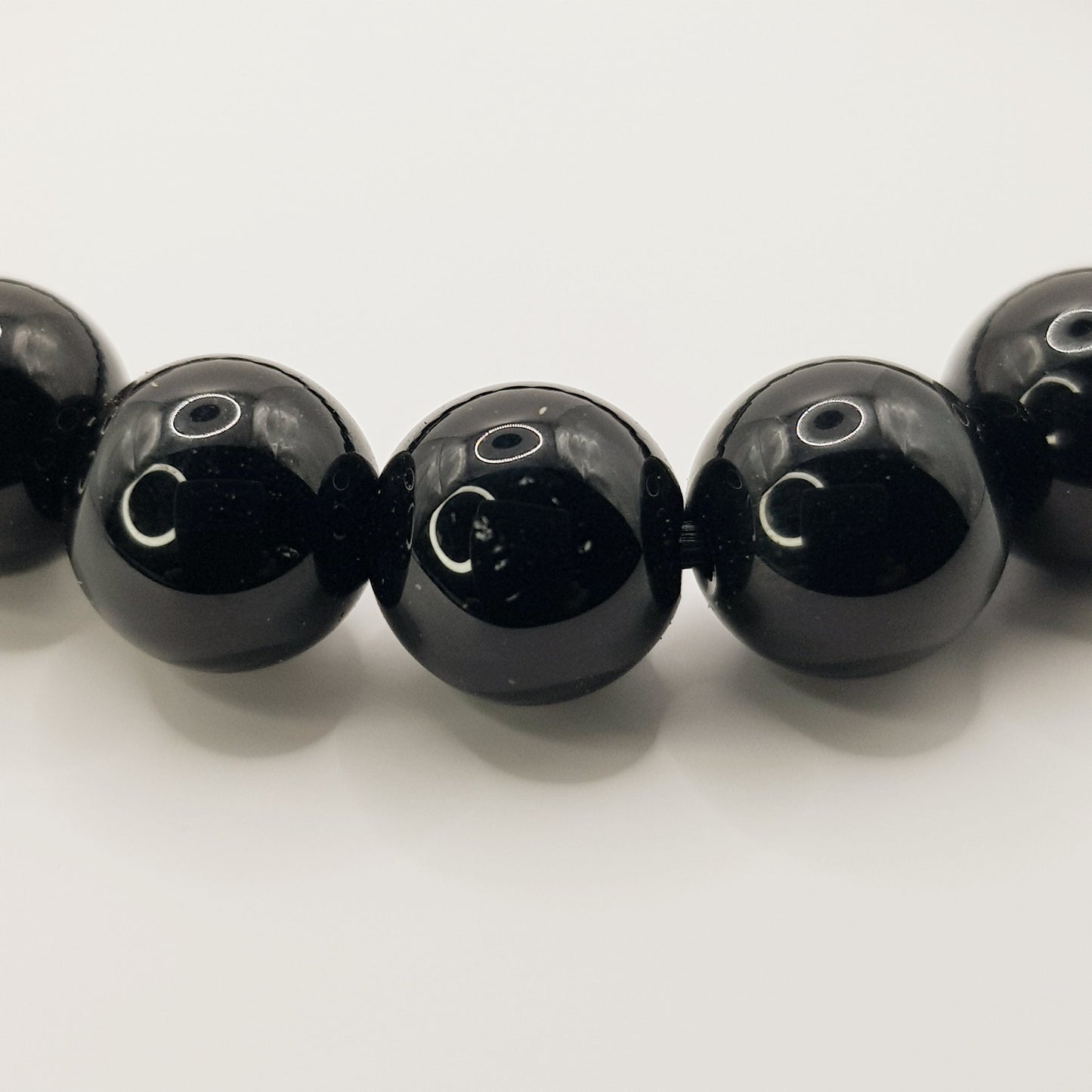 Bracelet de perles obsidienne noire - 8mm