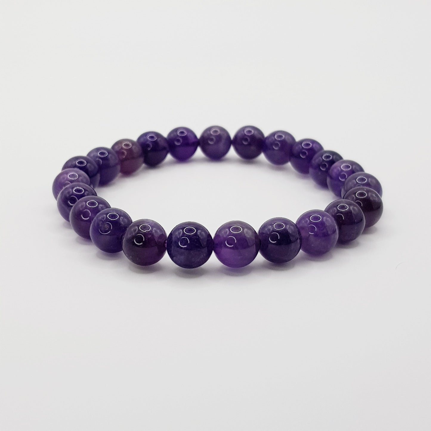 Amethyst Beaded Bracelet - 8mm