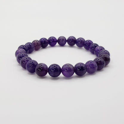 Amethyst Beaded Bracelet - 8mm
