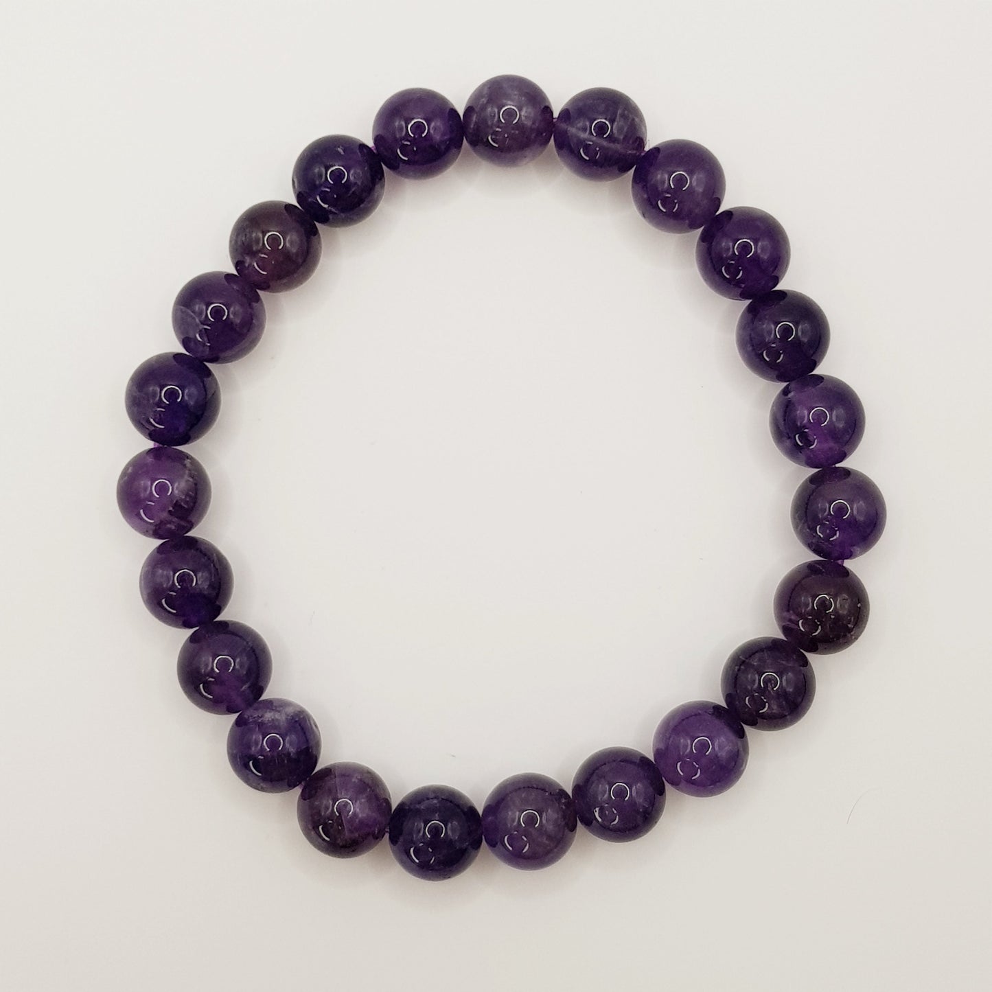 Amethyst Beaded Bracelet - 8mm