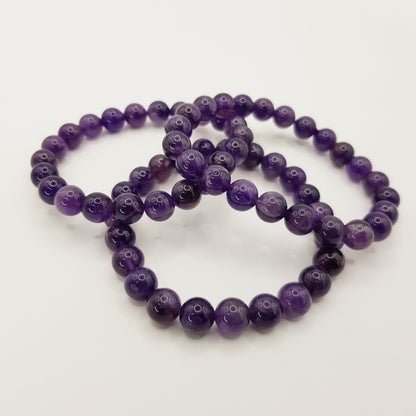 Amethyst Beaded Bracelet - 8mm