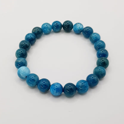 Blauer Apatit Perlenarmband - 8mm - FastCrystals