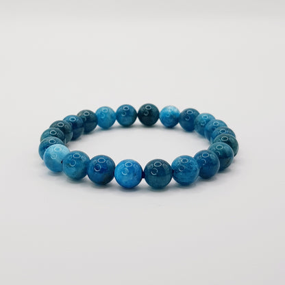 Blauer Apatit Perlenarmband - 8mm - FastCrystals
