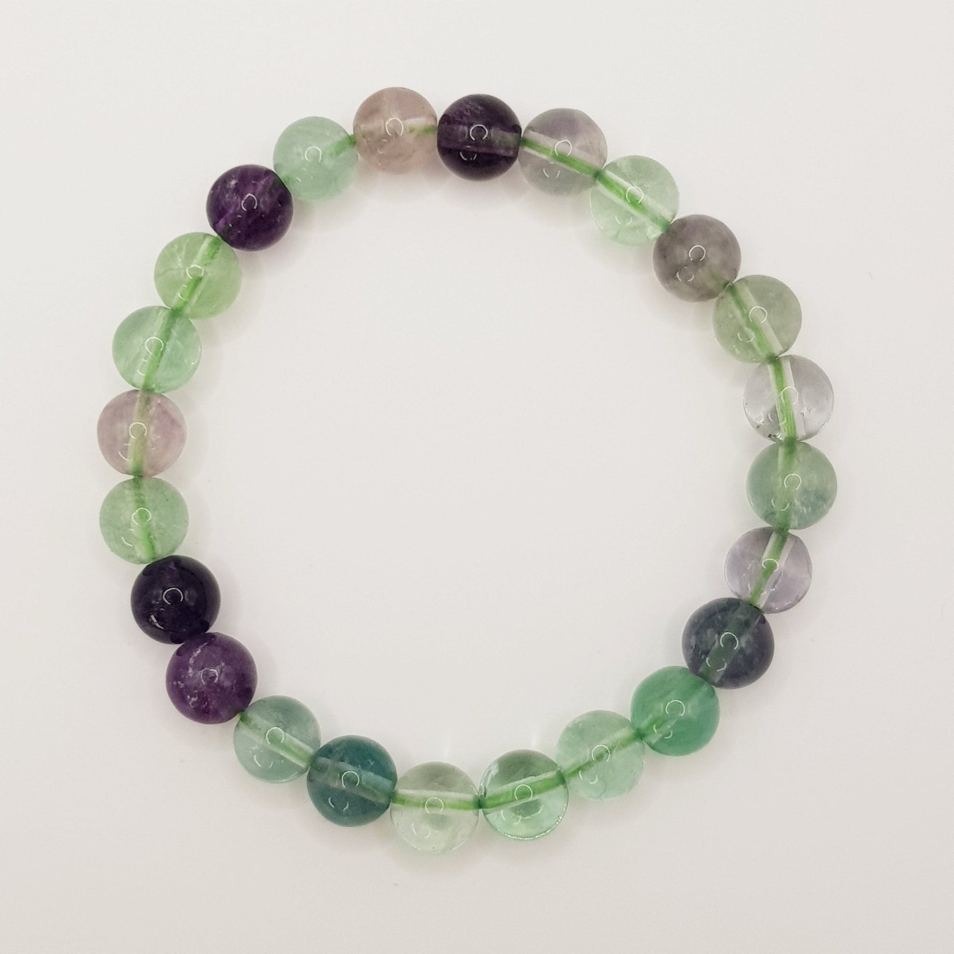 Regenbogen Fluorit Perlenarmband - 8mm - FastCrystals