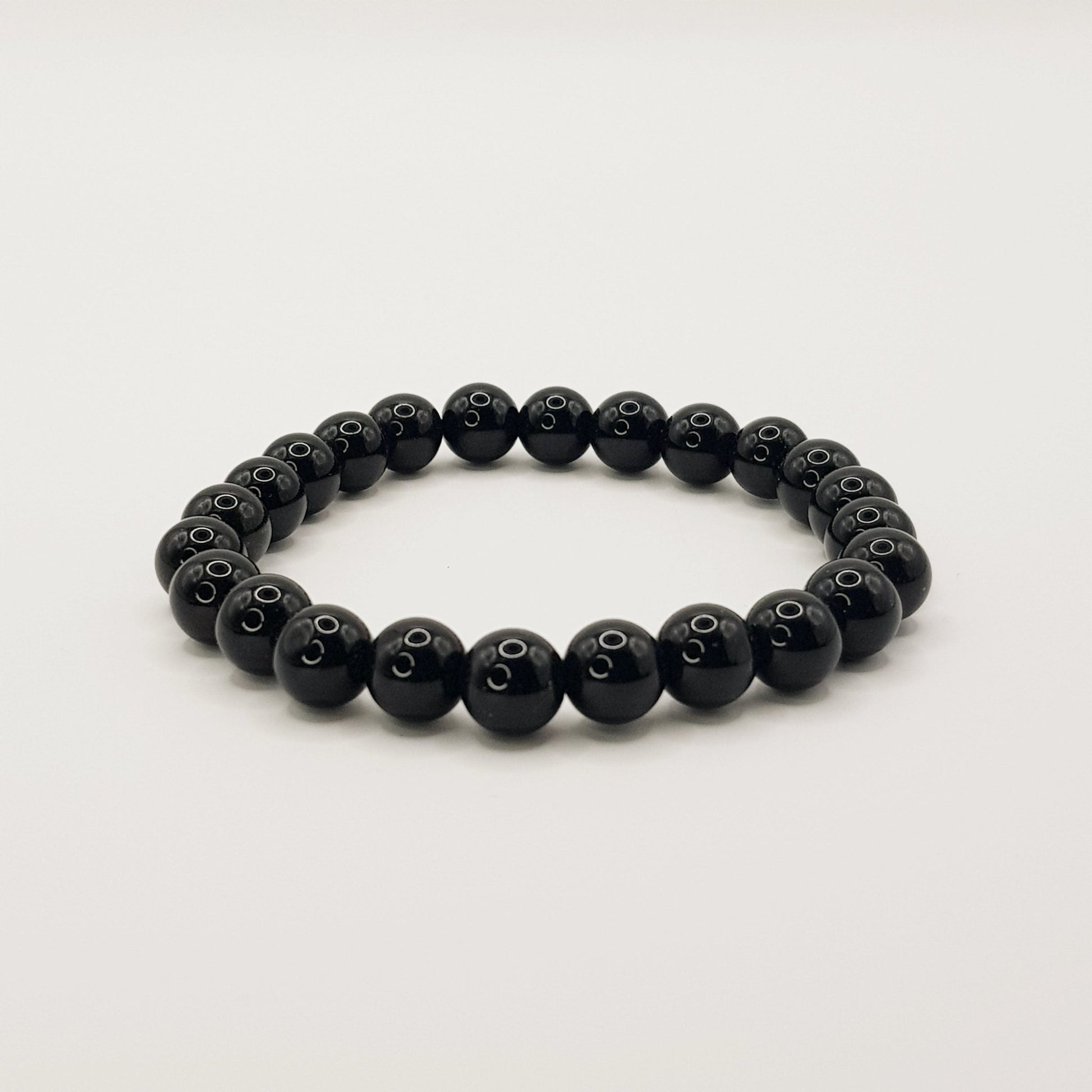 Schwarzer Obsidian Perlenarmband - 8mm - FastCrystals
