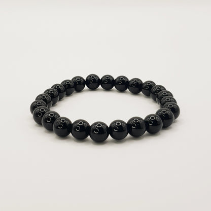 Schwarzer Obsidian Perlenarmband - 8mm - FastCrystals